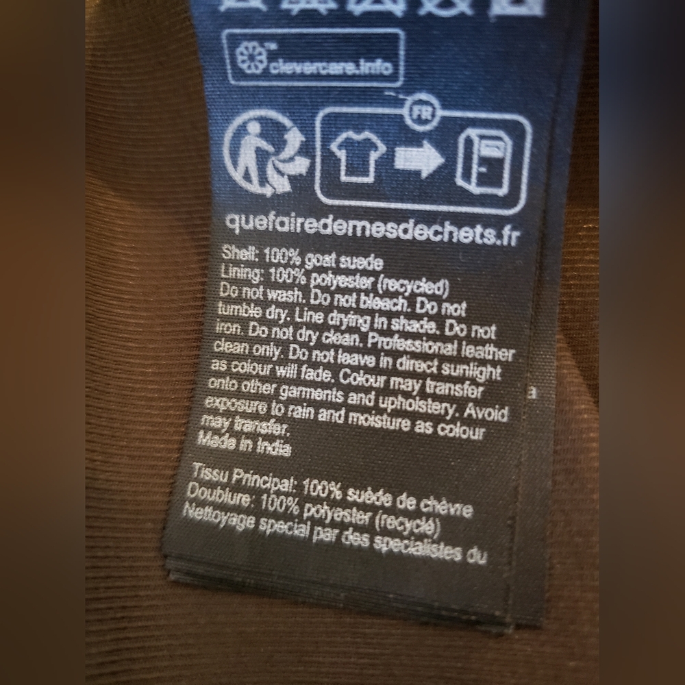 Allsaints suede balfern biker jacket in dark green womens size 2 - Picture 13 of 16